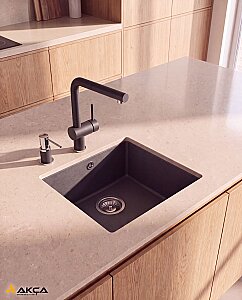 440032 QUARSTONE GLORY 50 U Antrasit Evye 49,5x40cm / Tezgah altı - QUARSTONE