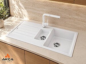 522209 BLANCO LEGRA 6 S 1,5 Göz 50x100 cm Granit Evye Beyaz - Blanco & Pera