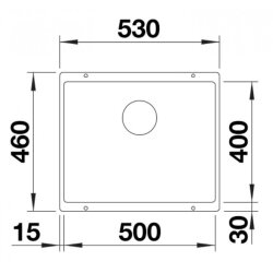 523075 Blanco Rotan 500-U Antrasit Kumandasız Tezgah Altı Eviye 53 x 46 cm - 2