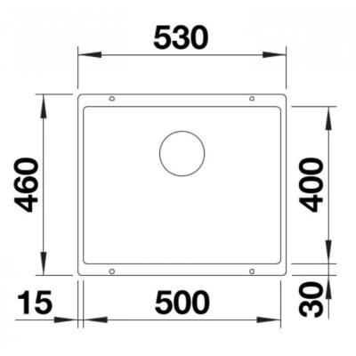 523075 Blanco Rotan 500-U Antrasit Kumandasız Tezgah Altı Eviye 53 x 46 cm - 2