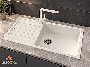 523328 BLANCO LEGRA XL 6 S 1 Göz 50x86 cm Granit Evye Beyaz - Blanco & Pera
