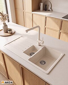 527088 BLANCO LEGRA 6 S 1,5 Göz 50X100 cm Granit Evye Soft Beyaz - Blanco & Pera