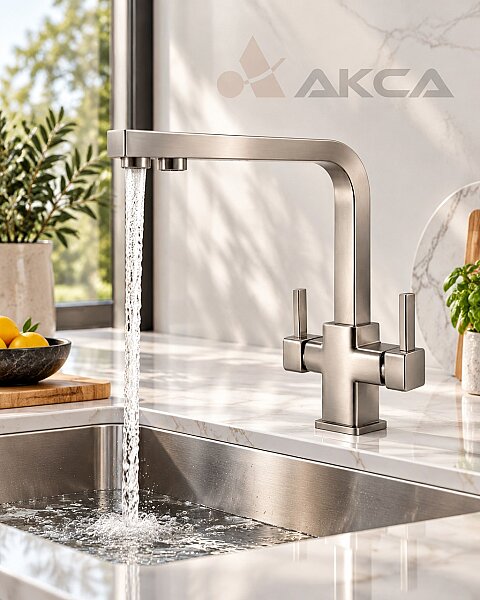 KARE MODEL Arıtmalı Evye Bataryası İNOX - 1