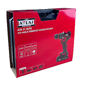 ATLAS ATB 21 BLPD AKÜLÜ KÖMÜRSÜZ DARBELİ ŞARZLI MATKAP ÇANTALI - 