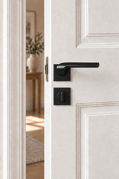 Erkul 475-03 Mat Siyah Rozetli Wc Kol - 1