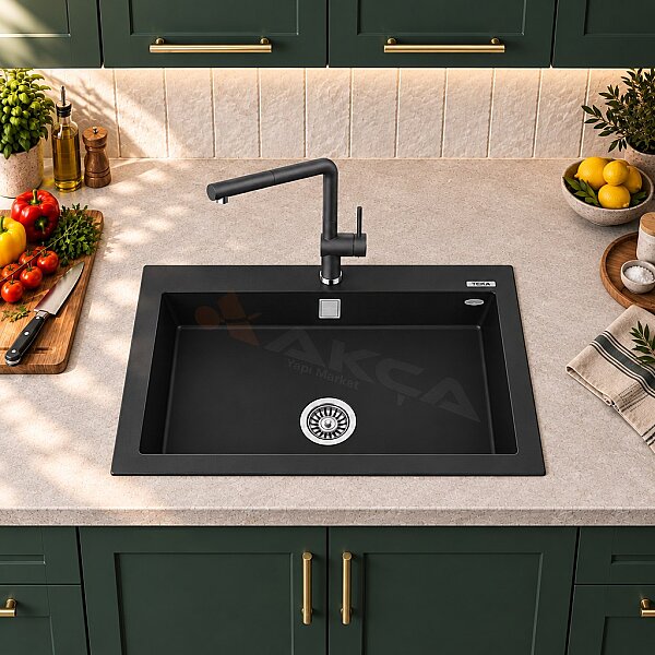 Teka ForSquare 72.40 TG Tek Hazneli Tegranite Evye Siyah - 1