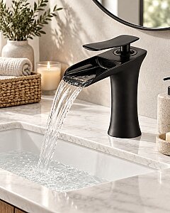 LPD Şelale lavabo bataryası Siyah - FLEKO