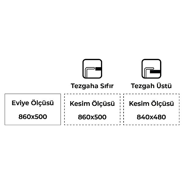 Realstone P004 TROYA 50x86cm GRANİT EVYE Antrasit - 2