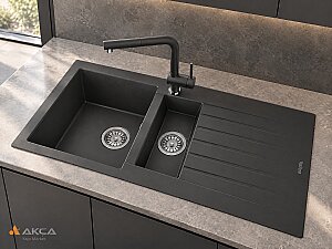 Realstone P005 TROYA 1,5 göz 50x100cm GRANİT EVYE ANTRASİT - REALSTONE