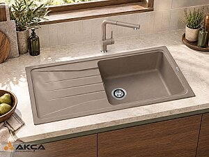 519696 Blanco SONA XL 6S 1 Göz 50x100 Granit Evye Tartufo - Blanco & Pera