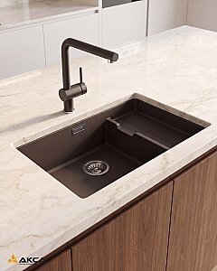 523452 BLANCO SUBLİNE 700 U Level Sepetli 73x46 cm Tezgah Altı Granit Evye Siyah - Blanco & Pera
