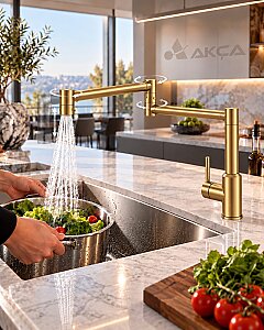 PİVOT mat Gold Akrobat Evye Bataryası Mat Altın - General