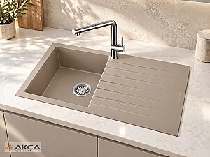 Realstone P004 TROYA 50x86cm GRANİT EVYE Cappuccino - REALSTONE