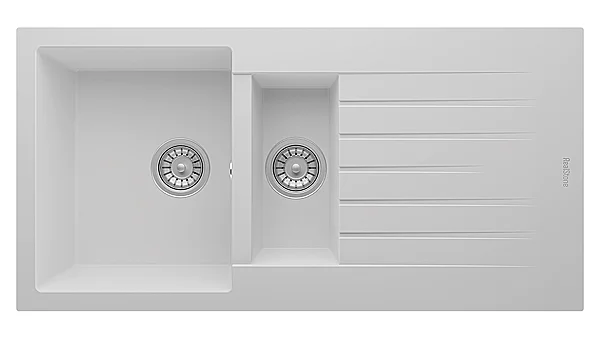 Realstone P005 TROYA 1,5 göz 50x100cm GRANİT EVYE BEYAZ - 2