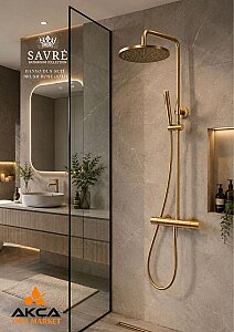SAVRE Duş Seti Brush Gold F - SAVRE