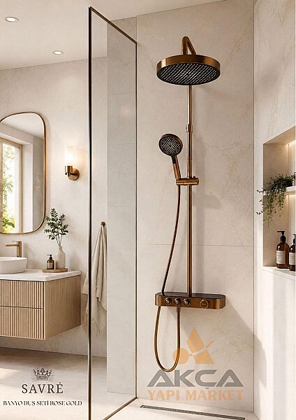 SAVRE Duş Seti Brush Rose Gold - 1