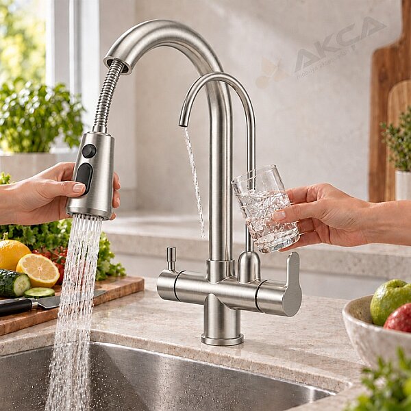 1149012100007 SP4-434 Fleko Dual Spiralli Evye Bataryası Arıtmalı İNOX - 1
