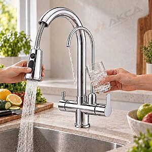 SP4-434.A Fleko Dual Spiralli Evye Bataryası Arıtmalı Krom - FLEKO