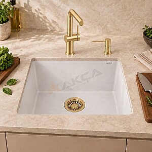 SQUARE 50.40 TG STONE BEYAZ GRANİT EVYE - Teka