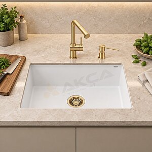 TEKA SQUARE 72.40 TG Tezgah Altı Granit Evye Beyaz - Teka