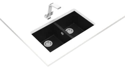 SQUARE 760 TG BLACK TEZGAH ALTI GRANİT EVYE - Teka