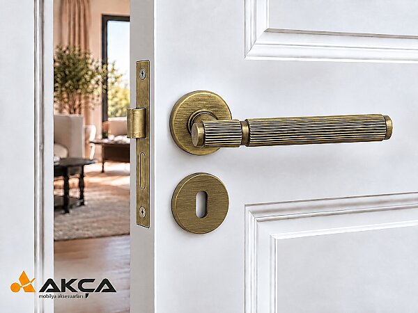 SYSTEM Kapı kolu PIXAR-L HA216 RO12 ABM Antik Sarı - 1