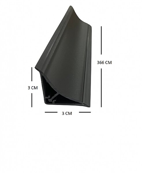 Tİ-12 PVC Foylo Kap. Süpürgelik 3,66mt. 207 Siyah - 1