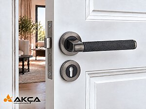Zmk Daire Rozetli Sotka Kapı Kolu 32-4 Mat Skoc Füme Siyah Oda - ÖZEN