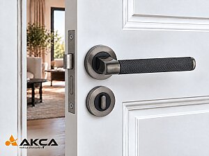 Zmk Daire Rozetli Sotka Kapı Kolu 32-4 Mat Skoc Füme Siyah Wc - ÖZEN