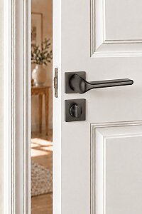 Zmk Kare Rozetli Posh Kapı Kolu 32-4 Mat Skoc Füme Erlux Wc - ÖZEN
