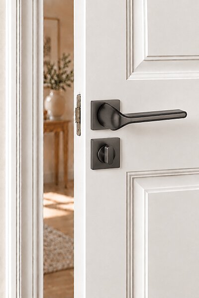 Zmk Kare Rozetli Posh Kapı Kolu 32-4 Mat Skoc Füme Erlux Wc - 1