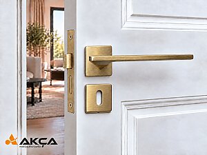 Zmk Kare Rozetli Prizma Kapı Kolu Skoç Titanyum Erlux Oda(Artemis) - ÖZEN