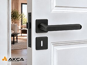 Zmk Kare Rozetli Zen D Kapı Kolu Siyah Erlux Oda - ÖZEN