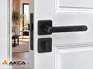 Zmk Kare Rozetli Zen D Kapı Kolu Siyah Erlux Wc - ÖZEN